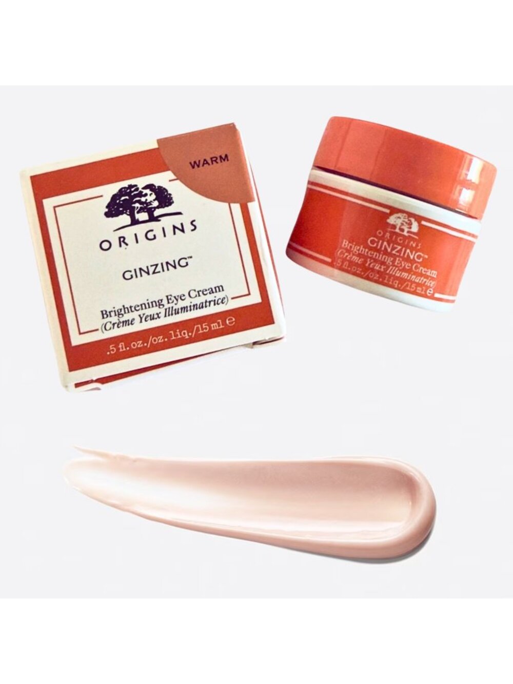 Origins Ginzing Eye Cream 0.5 oz Warm Brightening Dark Circles Hydration